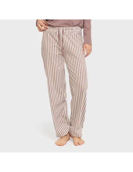 Pijama algodão Raya Kodac beringela seco pijamas-compridos-de-mulher