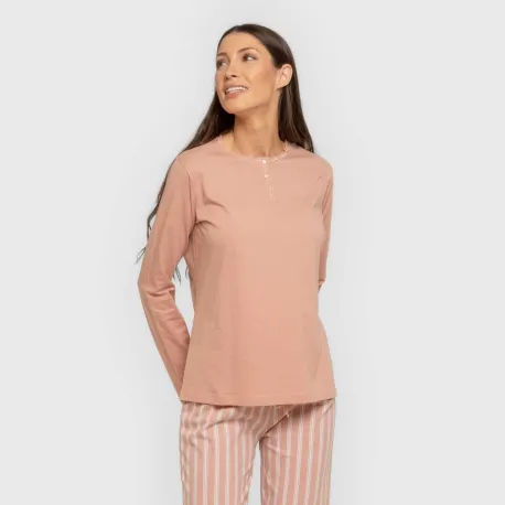 Pijama algodão Raya Marsella rosa keike pijamas-compridos-de-mulher
