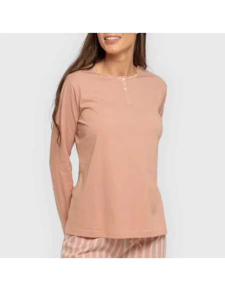 Pijama algodão Raya Marsella rosa keike pijamas-compridos-de-mulher