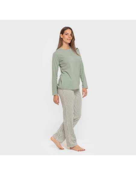 Pijama algodão Raya Kodac verde keike pijamas-compridos-de-mulher