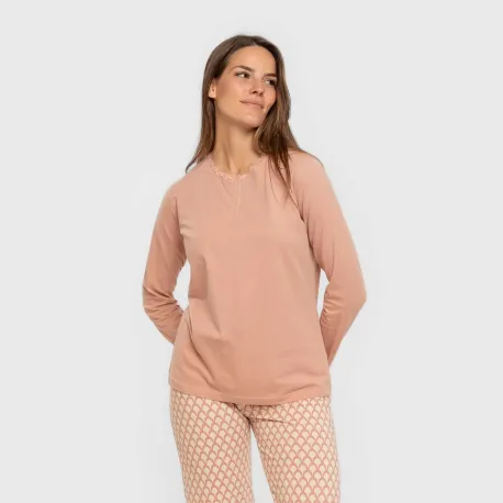 Pijama algodão Dunia rosa keike pijamas-compridos-de-mulher