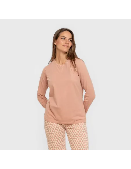 Pijama algodão Dunia rosa keike pijamas-compridos-de-mulher