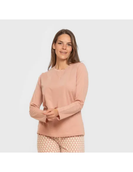 Pijama algodão Dunia rosa keike pijamas-compridos-de-mulher