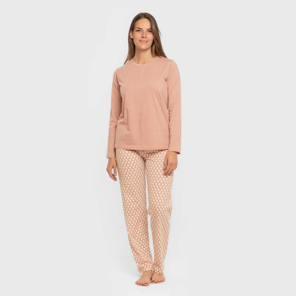 Pijama algodão Dunia rosa keike pijamas-compridos-de-mulher