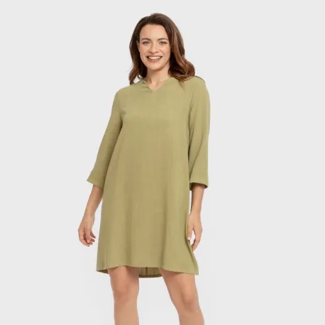 Túnica linho mulher lisa roupa-para-estar-por-casa
