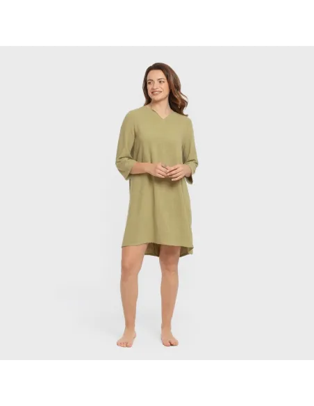 Túnica linho mulher lisa roupa-para-estar-por-casa