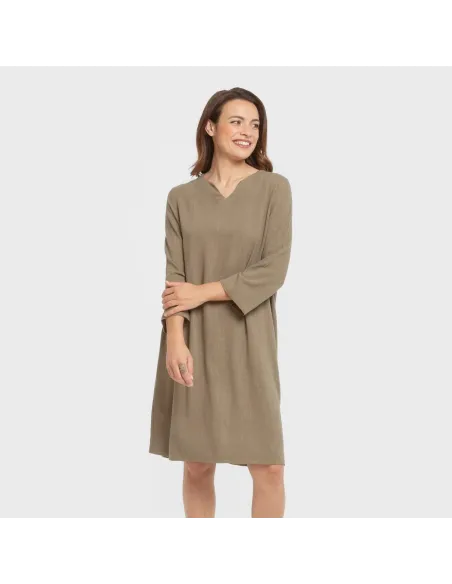 Túnica linho mulher lisa roupa-para-estar-por-casa