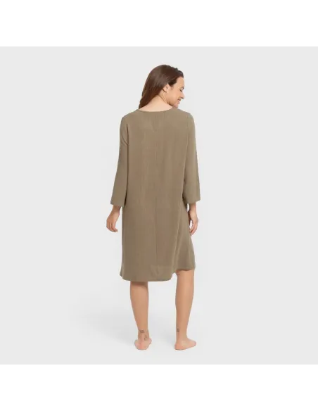 Túnica linho mulher lisa roupa-para-estar-por-casa