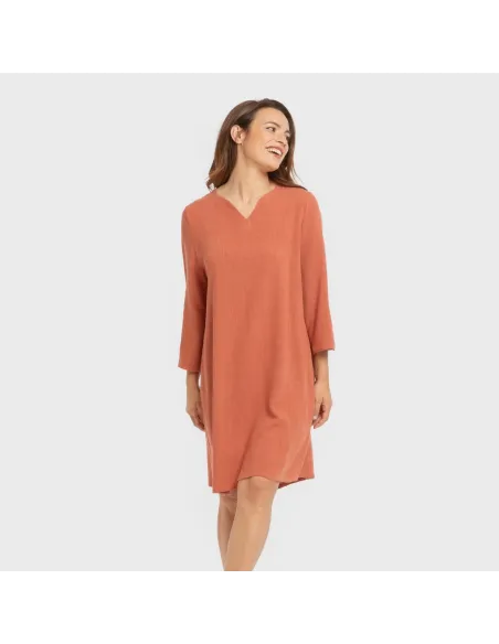 Túnica linho mulher lisa roupa-para-estar-por-casa