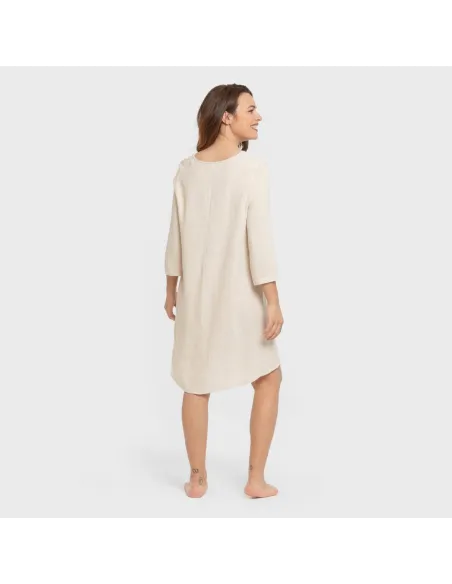 Túnica linho mulher lisa roupa-para-estar-por-casa