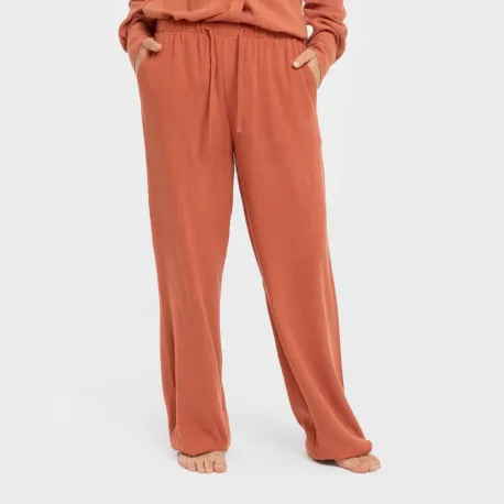 Calças linho mulher liso roupa-para-estar-por-casa