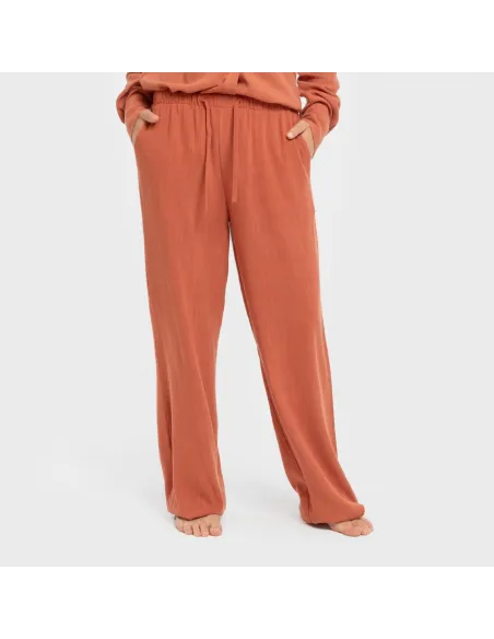 Calças linho mulher liso roupa-para-estar-por-casa