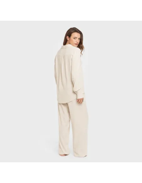 Camisa linho mulher lisa roupa-para-estar-por-casa