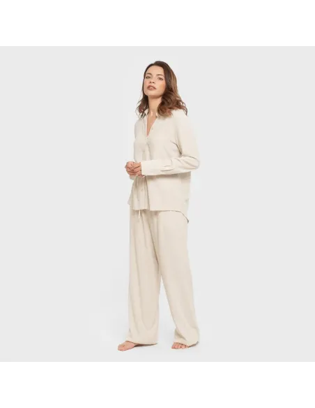 Camisa linho mulher lisa roupa-para-estar-por-casa