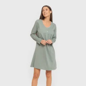 Vestido algodão manga...