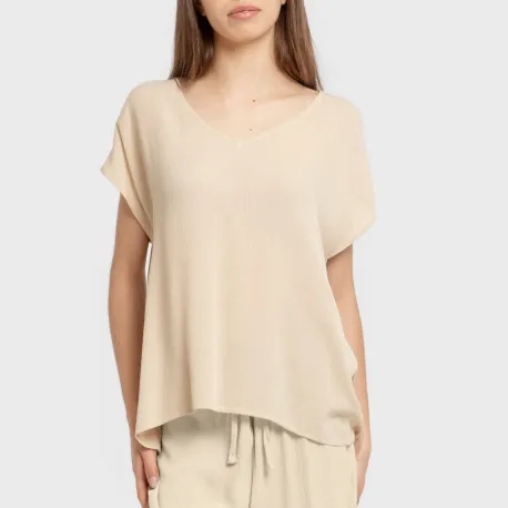 Camisola manga fluída viscosa bambula lisa roupa-para-estar-por-casa