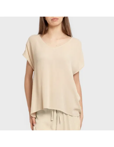 Camisola manga fluída viscosa bambula lisa roupa-para-estar-por-casa