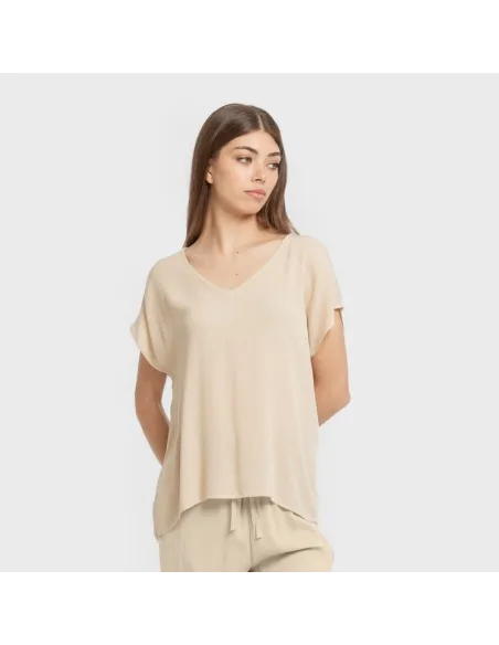 Camisola manga fluída viscosa bambula lisa roupa-para-estar-por-casa
