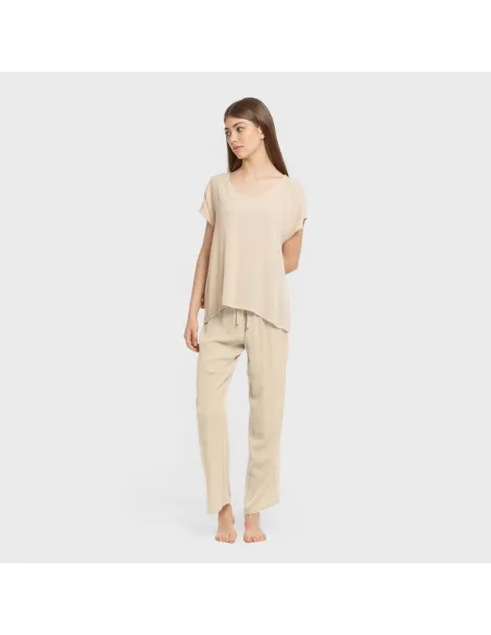 Camisola manga fluída viscosa bambula lisa roupa-para-estar-por-casa