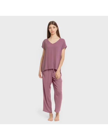 Camisola manga fluída viscosa bambula lisa roupa-para-estar-por-casa