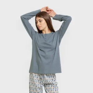 Pijama algodão Hibisco água...