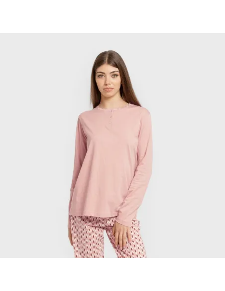 Pijama algodão Tana rosa keike pijamas-compridos-de-mulher