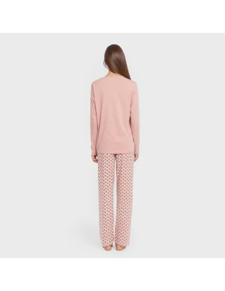 Pijama algodão Tana rosa keike pijamas-compridos-de-mulher