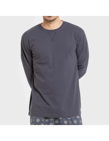 Pijama algodão homem Juanlu azul pijamas-compridos-homem