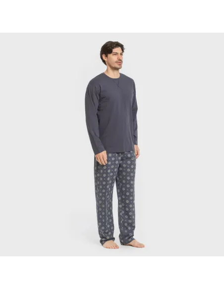 Pijama algodão homem Juanlu azul pijamas-compridos-homem