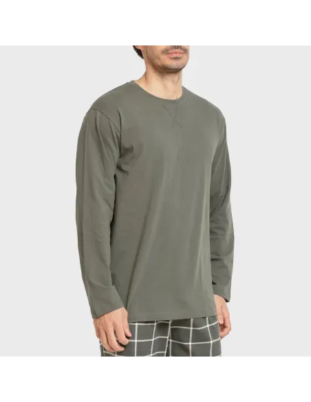 Pijama algodão homem Cuadro Andino verde caça pijamas-compridos-homem