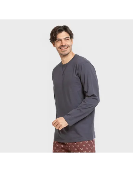 Pijama algodão homem Ardillas azul marinho pijamas-compridos-homem