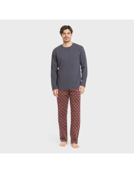 Pijama algodão homem Ardillas azul marinho pijamas-compridos-homem