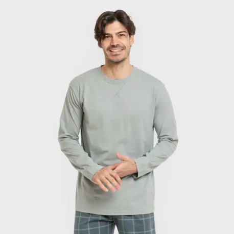 Pijama homem flanela Cuadro Andino verde azul claro pijamas-compridos-homem