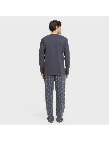 Pijama algodão homem Juanlu azul pijamas-compridos-homem
