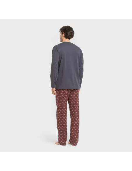Pijama algodão homem Ardillas azul marinho pijamas-compridos-homem