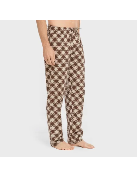 Pijama homem flanela Cuadro Bogota castanho pijamas-compridos-homem