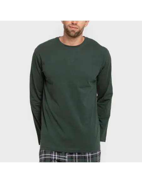 Pijama algodão homem Cuadro Guelo verde pijamas-compridos-homem