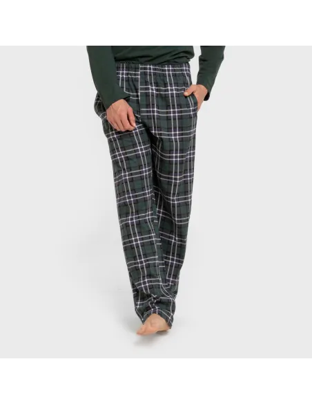 Pijama algodão homem Cuadro Guelo verde pijamas-compridos-homem