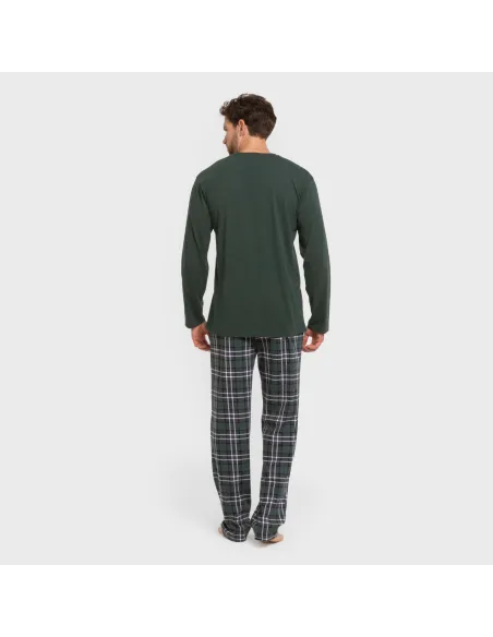 Pijama algodão homem Cuadro Guelo verde pijamas-compridos-homem