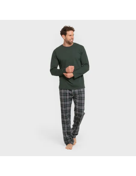 Pijama algodão homem Cuadro Guelo verde pijamas-compridos-homem