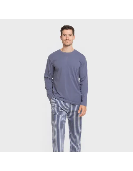 Pijama algodão homem Raya Fernando azul pijamas-compridos-homem