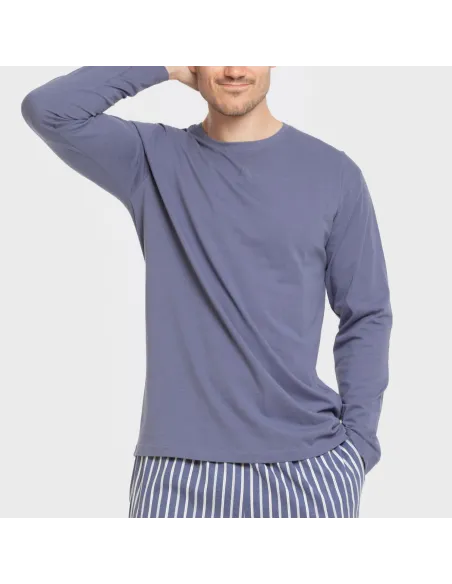 Pijama algodão homem Raya Fernando azul pijamas-compridos-homem