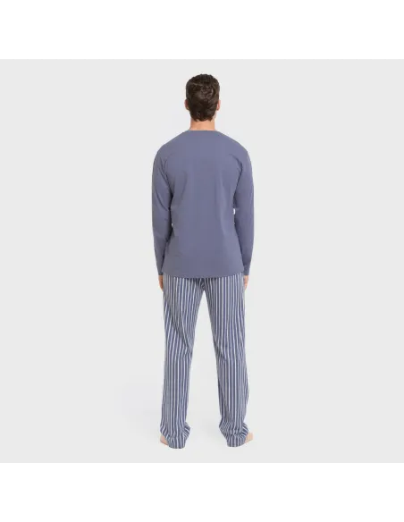Pijama algodão homem Raya Fernando azul pijamas-compridos-homem