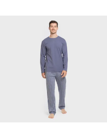Pijama algodão homem Raya Fernando azul pijamas-compridos-homem