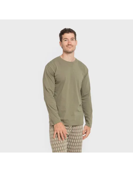 Pijama algodão homem Arpani verde pijamas-compridos-homem