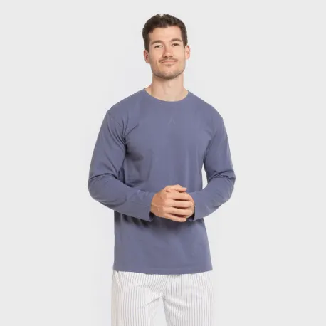 Pijama algodão homem Raya Fandi azul pijamas-compridos-homem