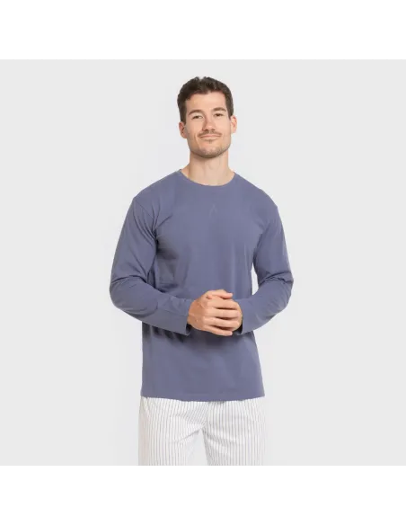 Pijama algodão homem Raya Fandi azul pijamas-compridos-homem