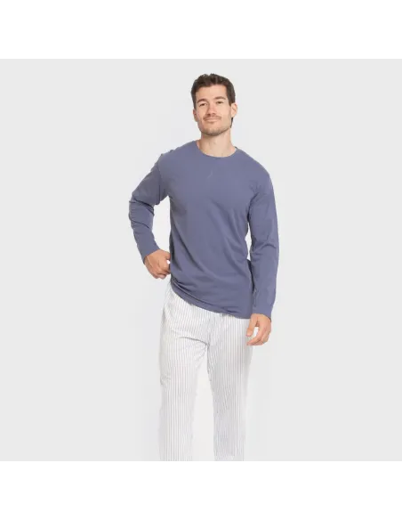Pijama algodão homem Raya Fandi azul pijamas-compridos-homem