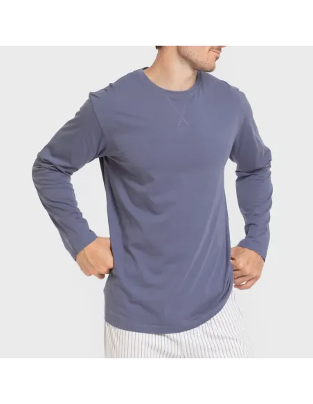 Pijama algodão homem Raya Fandi azul pijamas-compridos-homem