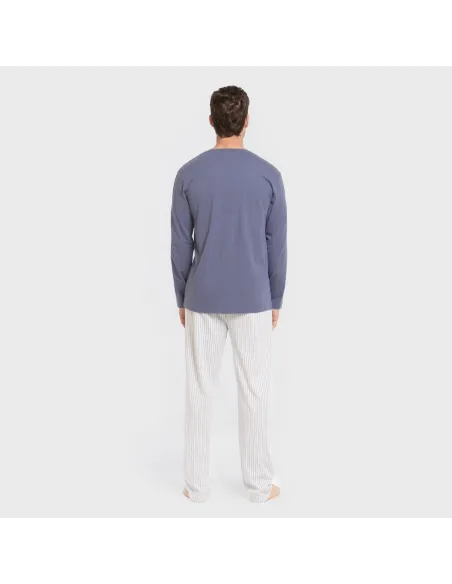 Pijama algodão homem Raya Fandi azul pijamas-compridos-homem